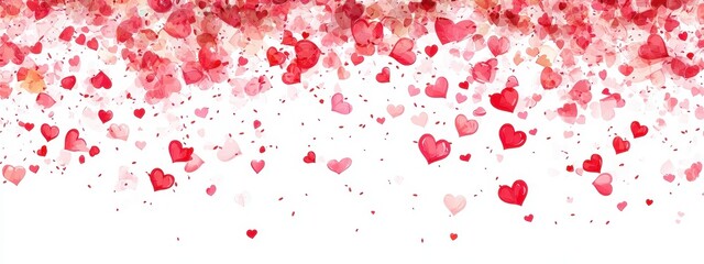 Watercolor Hearts Background: A Romantic and Festive Design
