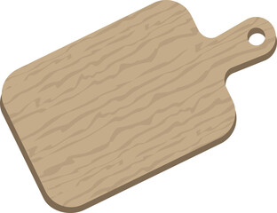 Wooden kitchen utensil cutting board cartoon illustration