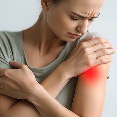 Woman with shoulder pain