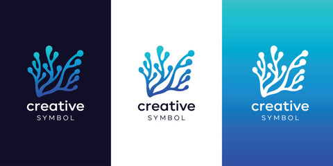 Coral Silhouette logo design Idea 