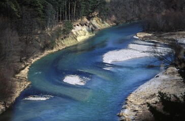 Isar river Königsdorf Bavaria Germany