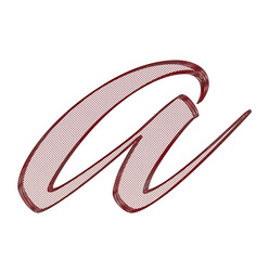 red , small 3D letter with metal mesh inside