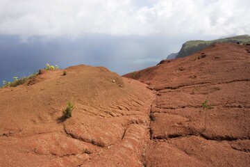 Red ground erosion Agulo Canary Islands - La Gomera
