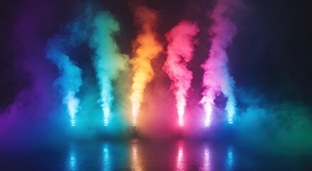 Vibrant Rainbow Colored Smoke Photography