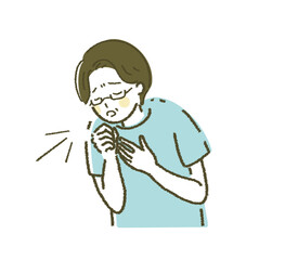 むせる男性 飲み込みにくい