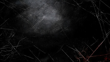 Dark Scratched Surface with Cracks Creates a Textured Abstract Background with Dramatic Lighting
