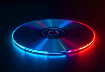 Neon CD music disc.