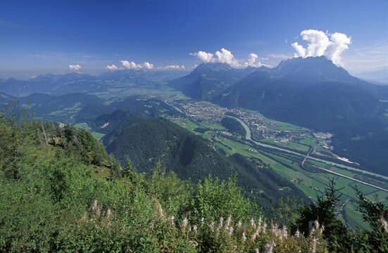 Inn valley Kufstein - view from Pendling mountain Tyrol Austria