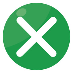 Fototapeta premium バツ印マークのアイコンイラスト 緑