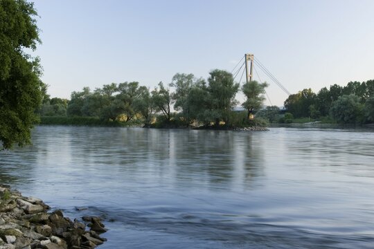 Estuary Isar river in Danube near Plattling Lower Bavaria Germany