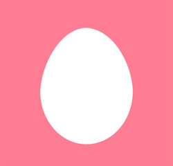White egg on pink background. Easter egg. Simple vector illustration.
