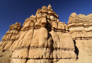 Sandstone formations along Interstate 70 (I-70) near Hanksville, Utah, USA, North America