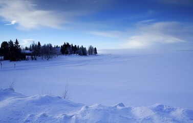Snow-covered winter landscape, Lapland, Finnmark, Norway, Scandinavia, Europe