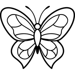 Line Art Butterfly with Romantic Wings