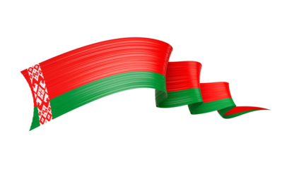 3d Flag Of Belarus Shiny Wavy Awareness Ribbon flag Isolated On White Background 3d Illustration