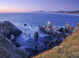 Rocky bay in the Yaquina Head State Park, Oregon, USA, North America