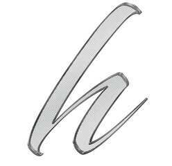 Silver, small 3D letter with metal mesh inside