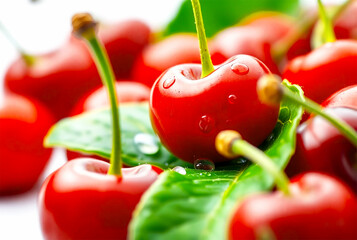 cherries isolated on white