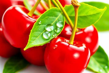 cherries on a white background