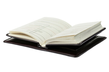 Fototapeta premium open notebook planner journal isolated on transparent white background