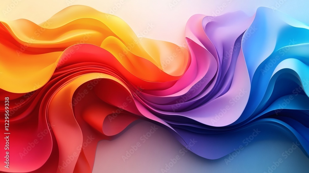 Wall mural abstract 3d background vibrant colors and dynamic shapes blending into a modern art design featuring