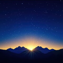 Fototapeta premium Sunrise over mountain peaks tranquil landscape nature photography serene environment wide angle view natural beauty