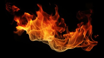 Fototapeta premium Fiery flames abstract dance on dark background