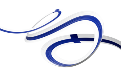 3d Flag Of Finland 3d Shiny Waving Finland Ribbon Flag On Grey Background 3d Illustration