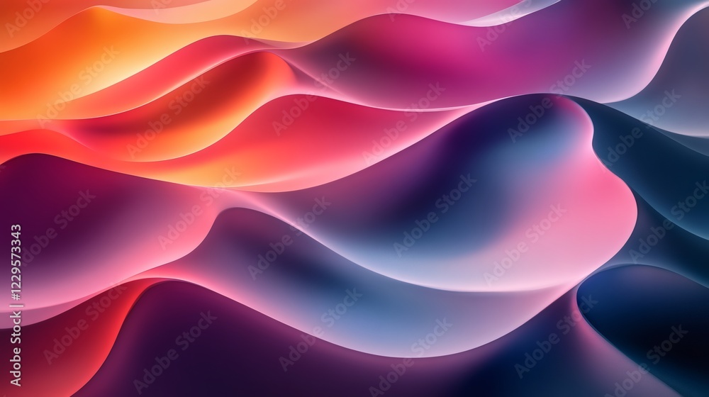 Poster abstract art design featuring dynamic 3d background with bold shapes and smooth gradients for a visu