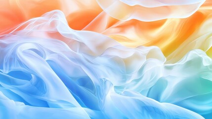 Obraz premium Soft Colorful Fabric Waves in Abstract Style
