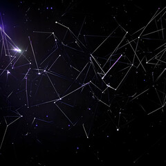 Abstract Background with Interconnected Lines and Glowing Dots Creates a Network Effect
