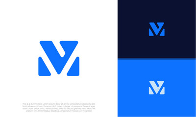 Initials M logo design. Initial Letter Logo. Innovative high tech logo template.	