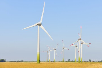 Wind farm near Wesselburen, North Frisia, Schleswig-Holstein, northern Germany, Germany, Europe