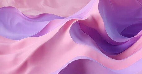 Fototapeta premium Pastel pink and purple shades blended with a wavy shape in an abstract background, mix, layered, blend