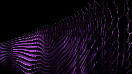 Abstract Purple Wave Pattern Flows Dynamically on a Black Background with Futuristic Design Elements