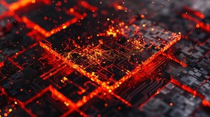 Glowing Circuits: A Digital Inferno