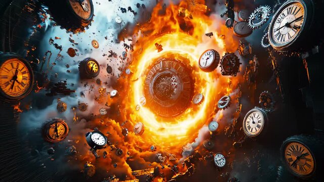 Abstract Time Travel: Spiral Vortex and Clockwork - made with Generative AI