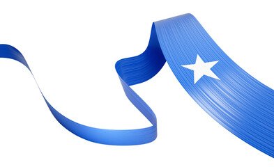 3d Flag Of Somalia 3d Shiny Waving Somalia Ribbon Flag On White Background 3d Illustration