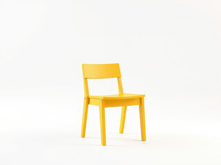 Fototapeta premium Portable yellow wooden chair for small spaces, efficient, collapsible