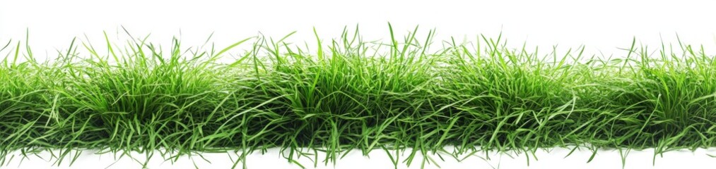 Obraz premium Closeup of a lush green grass field on a clean white background