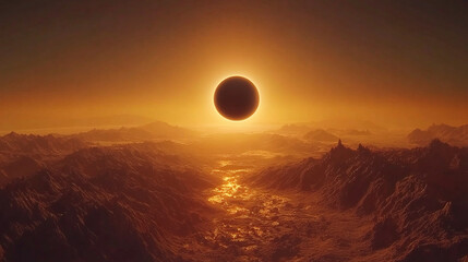 Obraz premium One type of astronomical event is a solar eclipse. An accurate depiction of a solar eclipse. The sun is obscured by the moon. artificial intelligence generation