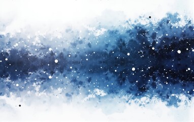 Abstract Blue Watercolor Wash with White Dots