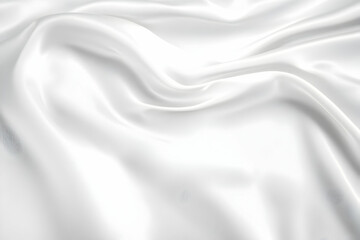 Fototapeta premium White Silk Fabric Flows and Drapes Elegantly, Creating a Smooth, Luxurious Texture.