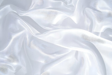 Obraz premium White Silk Fabric Flows and Creates Elegant Curves and Folds Smoothly and Gently