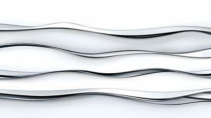 Obraz premium Abstract 3D Render of Smooth, Flowing, Metallic Waves on White Background