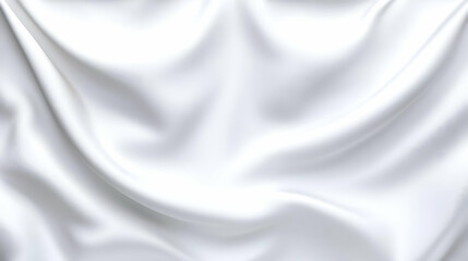 Fototapeta premium White Satin Fabric Drapes Elegantly with Soft Folds and Smooth Texture for a Luxurious Background