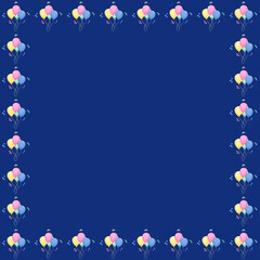 illustration of balloon pattern on blue background