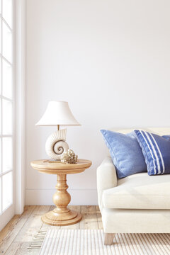 Modern living-room interior. Interior mockup. 3d render.