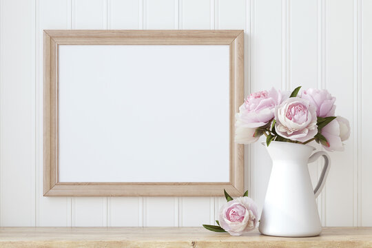 Frame mockup. Interior decor. 3d render.