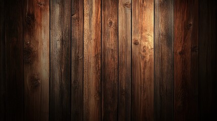 Obraz premium Rustic wooden planks form textured, dark background.
